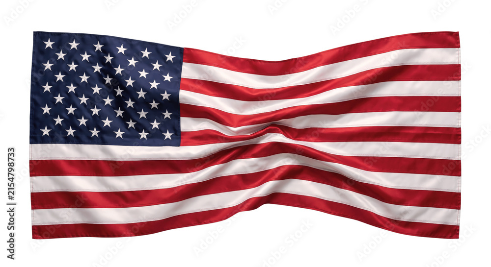 Obraz premium flag of united states.Waving American flag USA national symbol PNG, Isolated on a transparent background