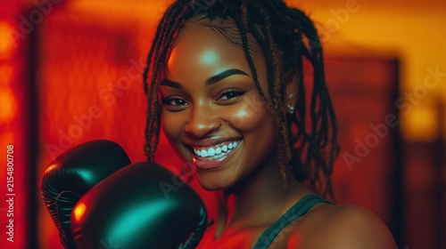 Confident boxer ready for the fight.