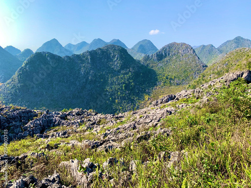 Jagged Rocky Peaks on the Dong Van Karst Plateau, Vietnam