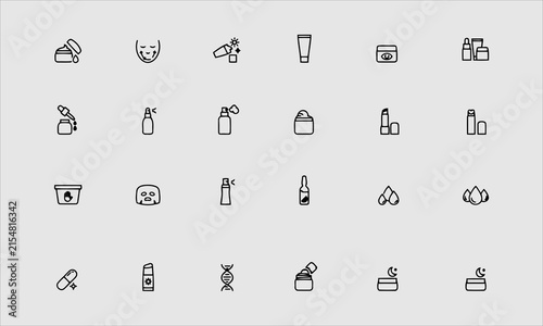 Foto Skin care flat glyph icons set
