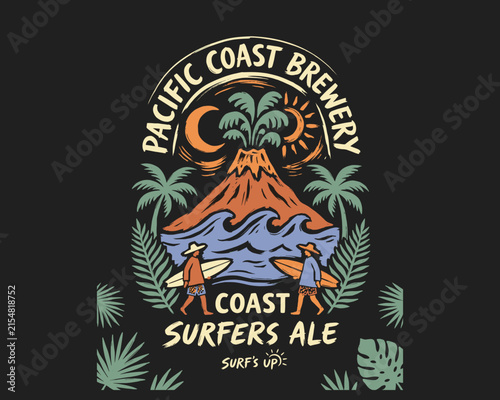 Photography Vintage surf brewery badge illustration