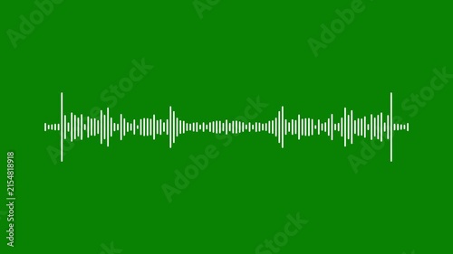 Sound spectrum waveform animation,music equalizer rhythm bars frequency meter, podcast voice recording audio visualizer lines on green background. audio waveform spectrum animation.4k video