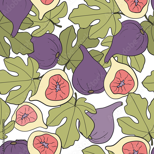 Seamless pattern with figs