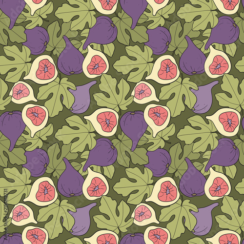 Seamless pattern with figs