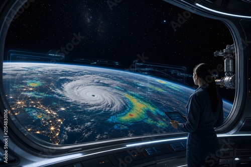Satellite weather monitoring with hurricane data