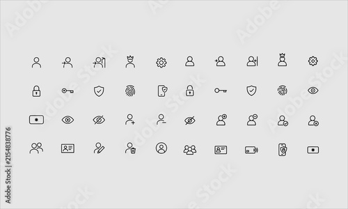 Fotografía User account line icon set