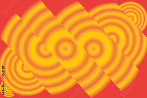 Abstract Concentric Circles Pattern in Warm Yellow and Red