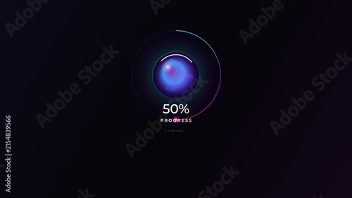 Circular Progress Bar With Glowing Orb Showing Percentage Loading Status