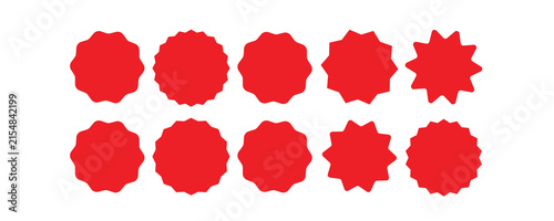 Obraz na płótnie Set of price sticker, sale or discount sticker, sunburst badges icon