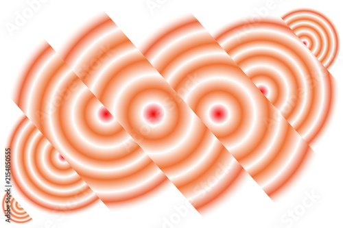 Concentric Orange Circles Arranged in Diagonal Geometric Patterns