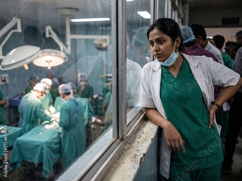 South Asian Medical Student Observing Procedure from OR Gallery