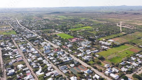 Aerial view of small Karoo town in South Africa, Prince Albert