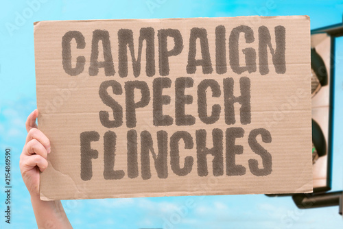 Obraz na płótnie "Campaign Speech Flinches" A campaign speech flinches when a protester interrupts