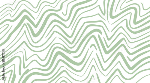 Dynamic green zigzag organic wavy pattern background.