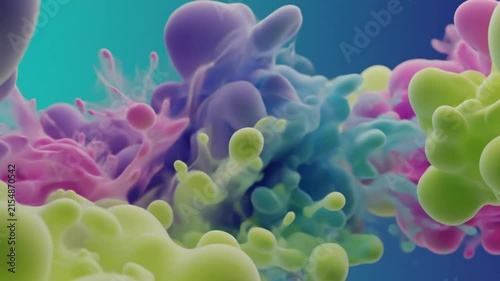 Abstract Colorful Blobs Evolving and Morphing in a Smooth, Artistic, and Dynamic Display of Fluid Forms