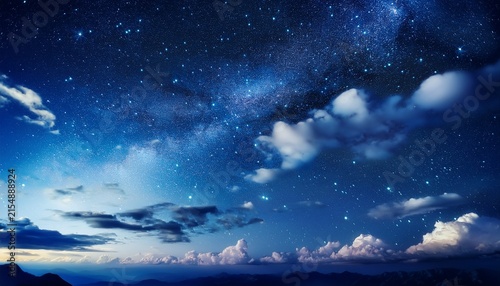 night sky with clouds and stars