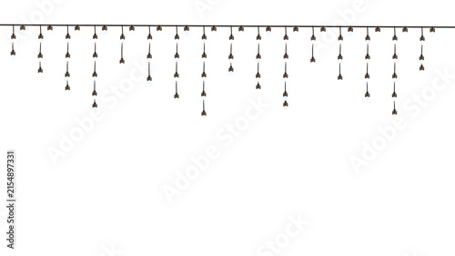 Bild auf Leinwand Set of hanging icicles in a row for winter holiday decoration and christmas desi