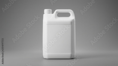 Blank white plastic canister mockup for branding and packaging design.