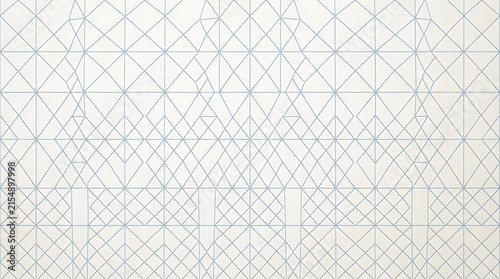 Obraz na płótnie Seamless geometric pattern with triangular grid and light blue lines.