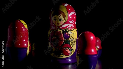 Conceptual composition of traditional Matryoshka Russian nesting dolls