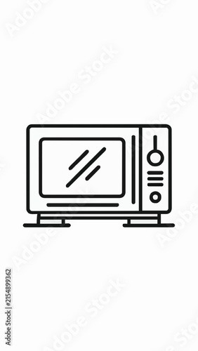 Kitchen Microwave Oven Appliance Line Art Icon