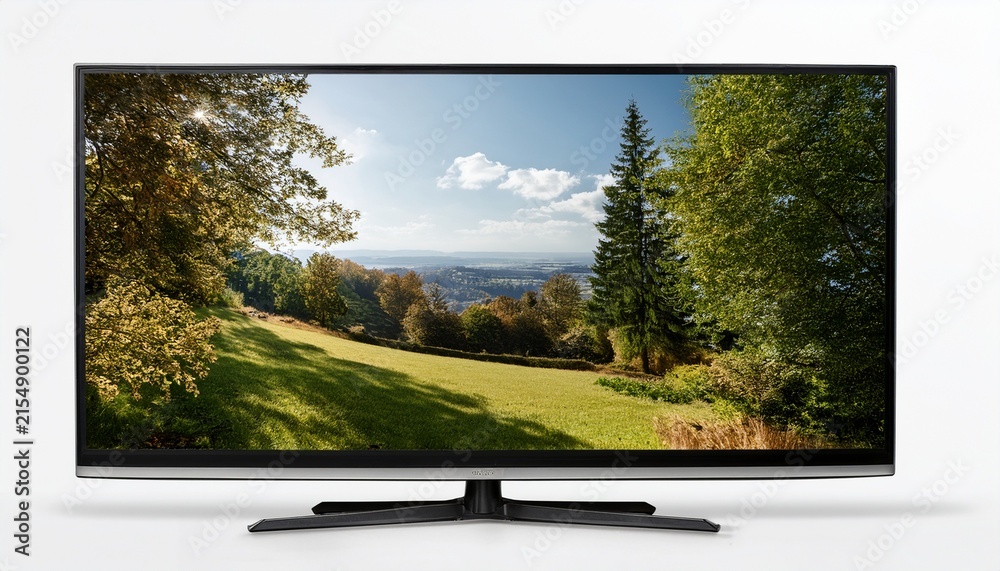 Fototapeta premium lcd tv screen on a white background tv mockup