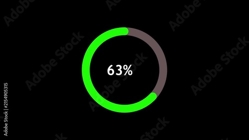 100 Percent Complete Green Progress Circle on Black Background