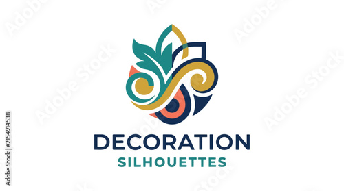 Abstract, colorful logo featuring swirling decorative elements, suggesting organic shapes and sophisticated design for decoration services.