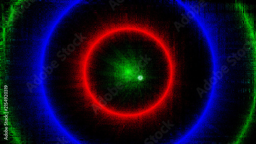 Microscope view of cell with glowing nucleus and membrane