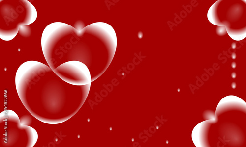 Two glossy red hearts with glowing light effects on a vibrant red background