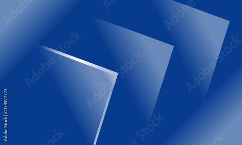 Abstract blue background with geometric paper layers and soft light shadows