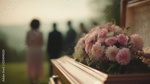 Farewell flowers at a solemn memorial service