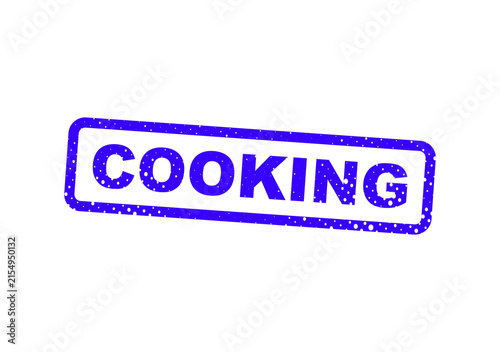 Blue cooking stamp or badge with text illustration