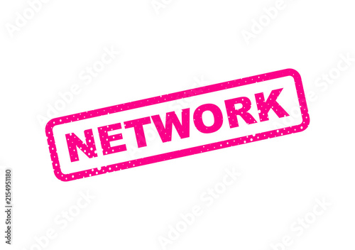 Pink network stamp or badge vector illustration