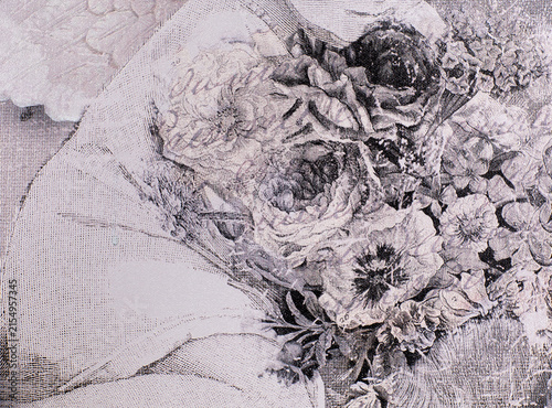 vintage weathered flower bouquet pattern