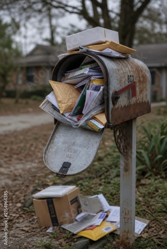 The view of an overflowing mailbox