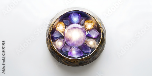 Artistic jewelry pendant close jewelry white background 