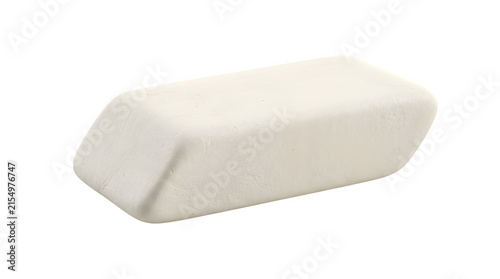 A white rubber eraser isolated on transparent background