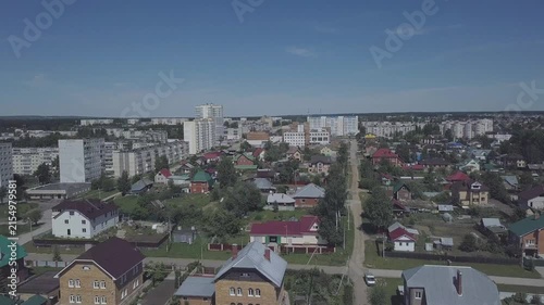 Aerial movement above residential district