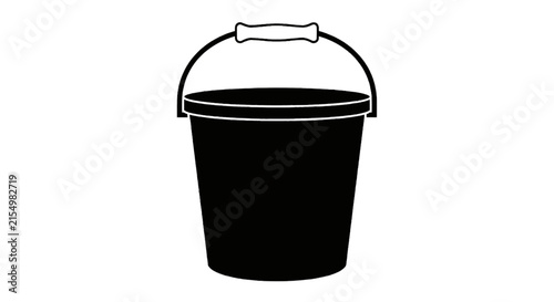 Vector illustration of simple bucket icon on a transparent background