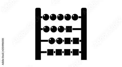 Vector illustration of abacus counting tool icon on a transparent background