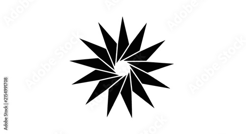 Vector illustration of abstract geometric star shape logo design element on a transparent background