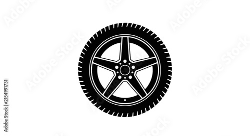 Vector illustration of car wheel tire icon on a transparent background