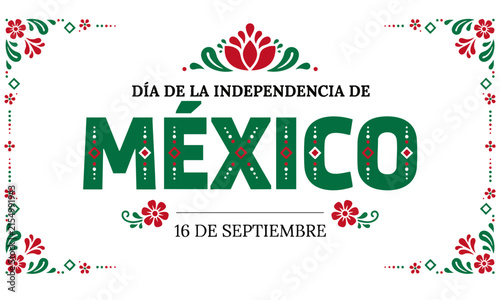 Dia de la independencia de Mexico 16 setiembre 2027 banner