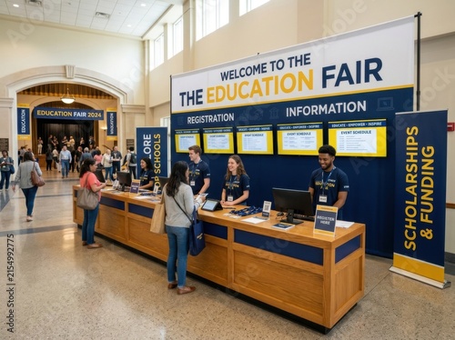 Education Fair Welcome Registration Information Scholarships And Funding Booth