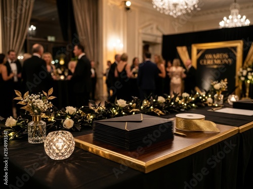 Elegant Awards Ceremony Preparation Elegant Event Setup with Awards Ceremony Signage