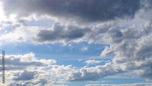 Summer sky with beautiful cumulus clouds