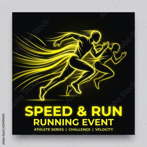 Dynamic Neon Runners Ignite Speed And A Thrilling Running Event