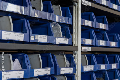 Belarus. Mogilev. Storage cells with components for electronic equipment production.