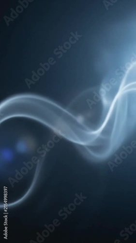 Abstract flowing light waves in blue tones